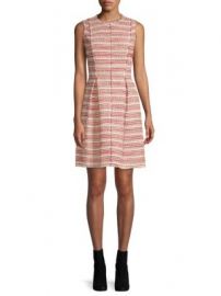 Rebecca Taylor Optic Striped Tweed Dress at Saks Off 5th